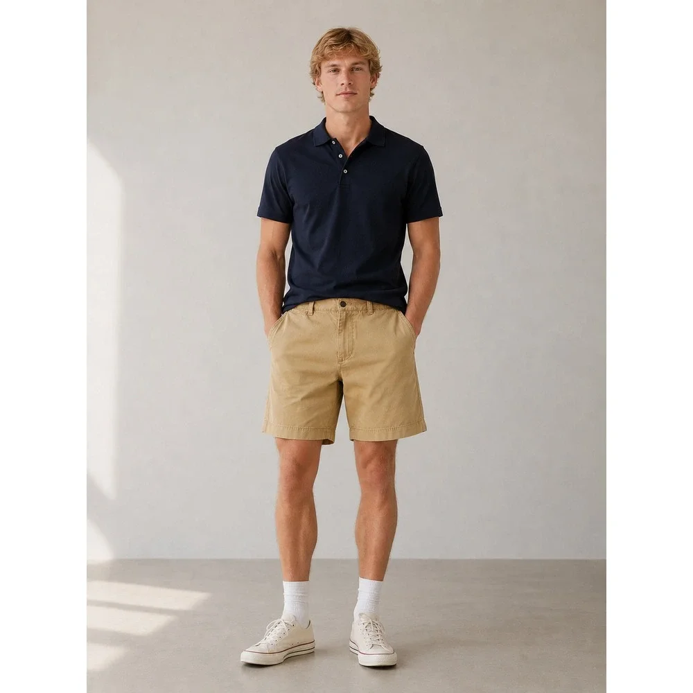 Polo by Ralph Lauren Boxy Leg Men's Tyler Shorts Khaki Cotton Size 32